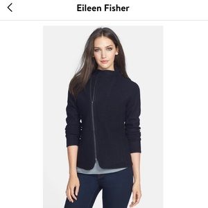 Two Way Zip Funnel Neck Merino Wool Jacket